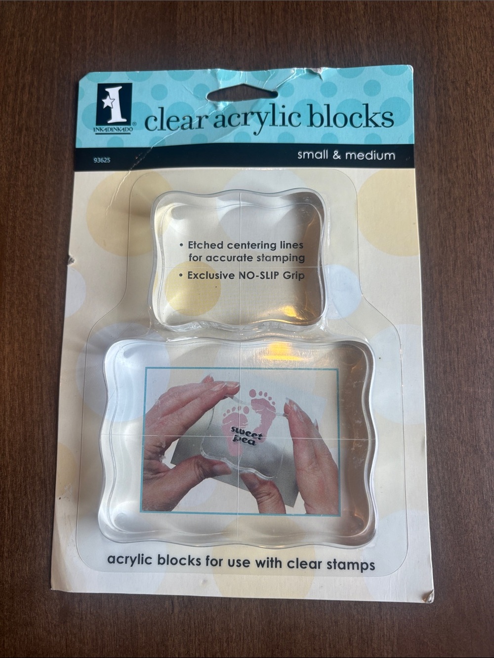 NWT Inkadinkado Clear Acrylic Blocks Small & Medium - Clear